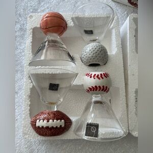 Sports-Themed Martini Glass Set